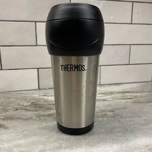 Thermos Silver and Black Insulated Mug